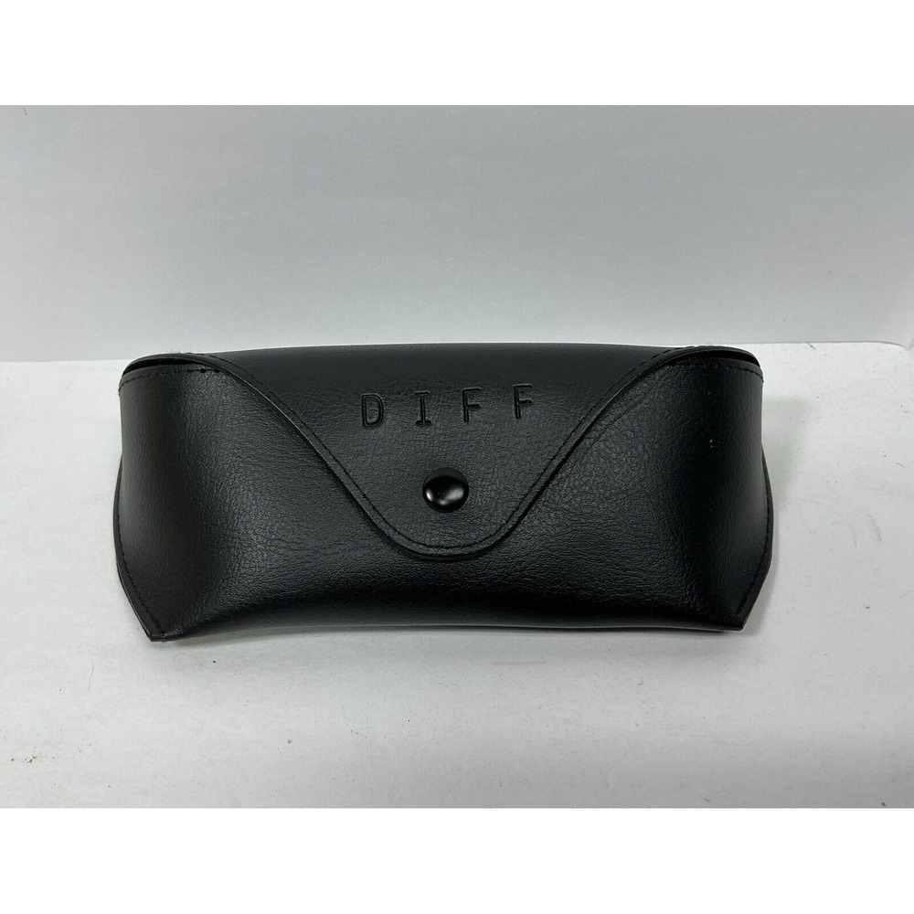 DIFF Eyewear Sunglasses Case Black Faux Leather Eyeglasses‎ Storage Snap Unisex